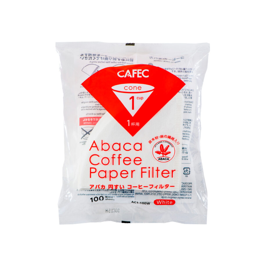 CAFEC Abaca paper filters White 1 cup x100pcs